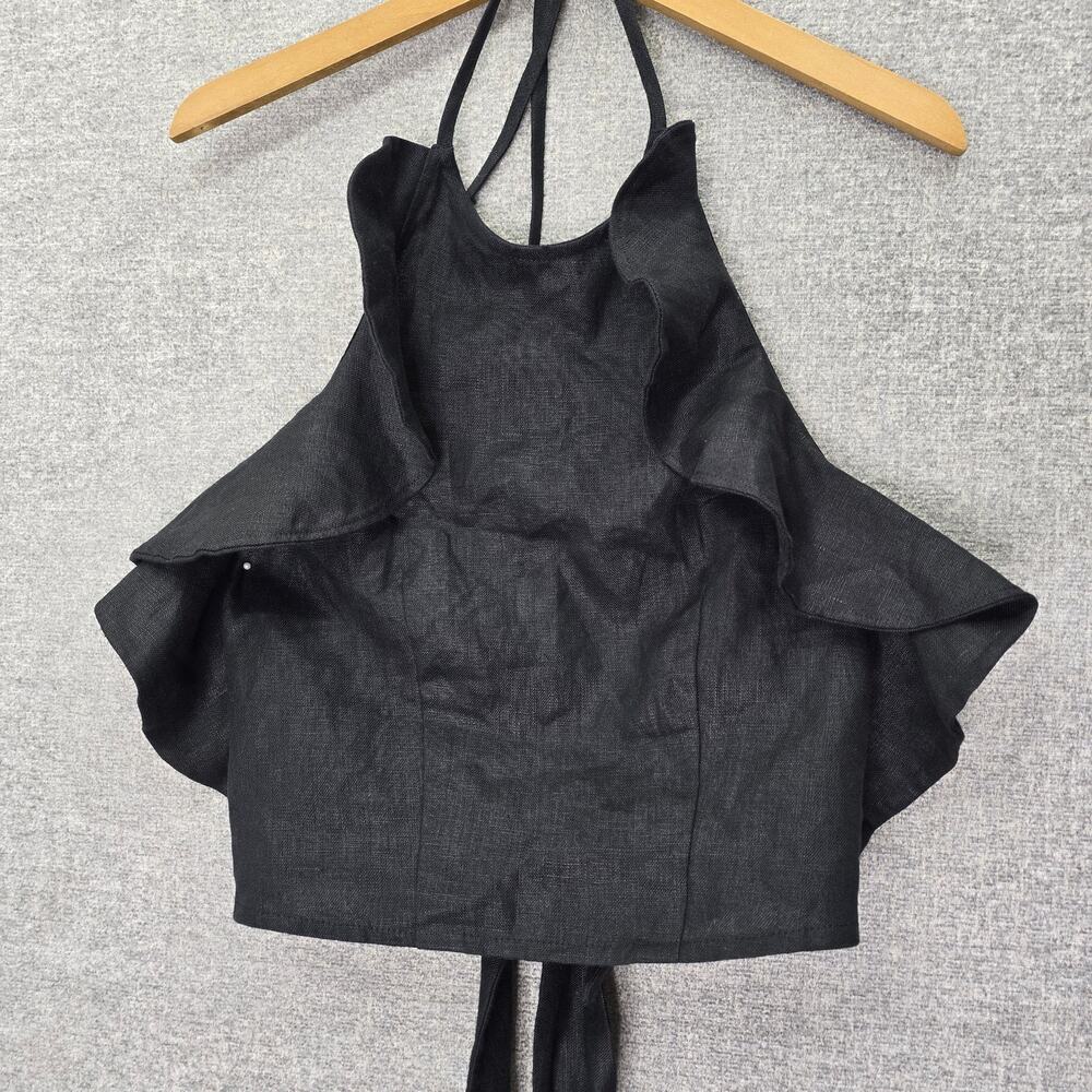 LOTTA LINEN HALTER TOP, SIZE S